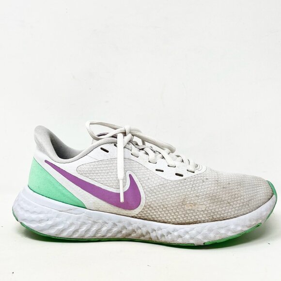 Nike Revolution 5 Womens Running Shoe White Pink Green BQ3207-111 Size 8 - Picture 6 of 16